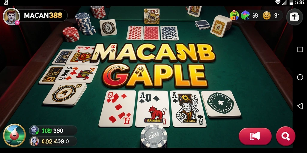 Tampilan gameplay menarik dari permainan Gaple MACAN388.