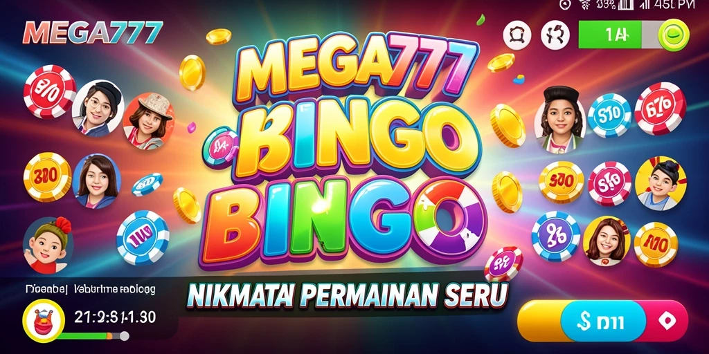 Tampilan permainan Bingo yang mendebarkan di MEGA777.